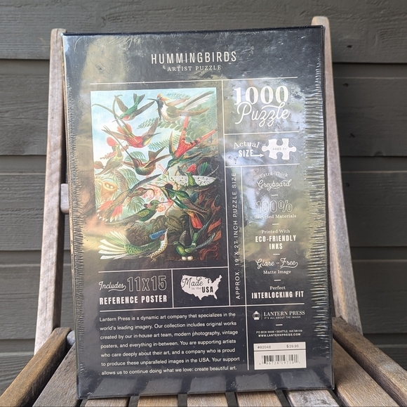 NEW Lantern Press Hummingbirds Artist Puzzle 1000 Piece #82046 - Picture 2 of 6